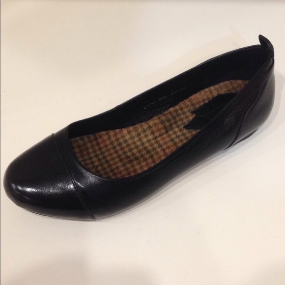 Born Shoes - Born Black Leather Flat